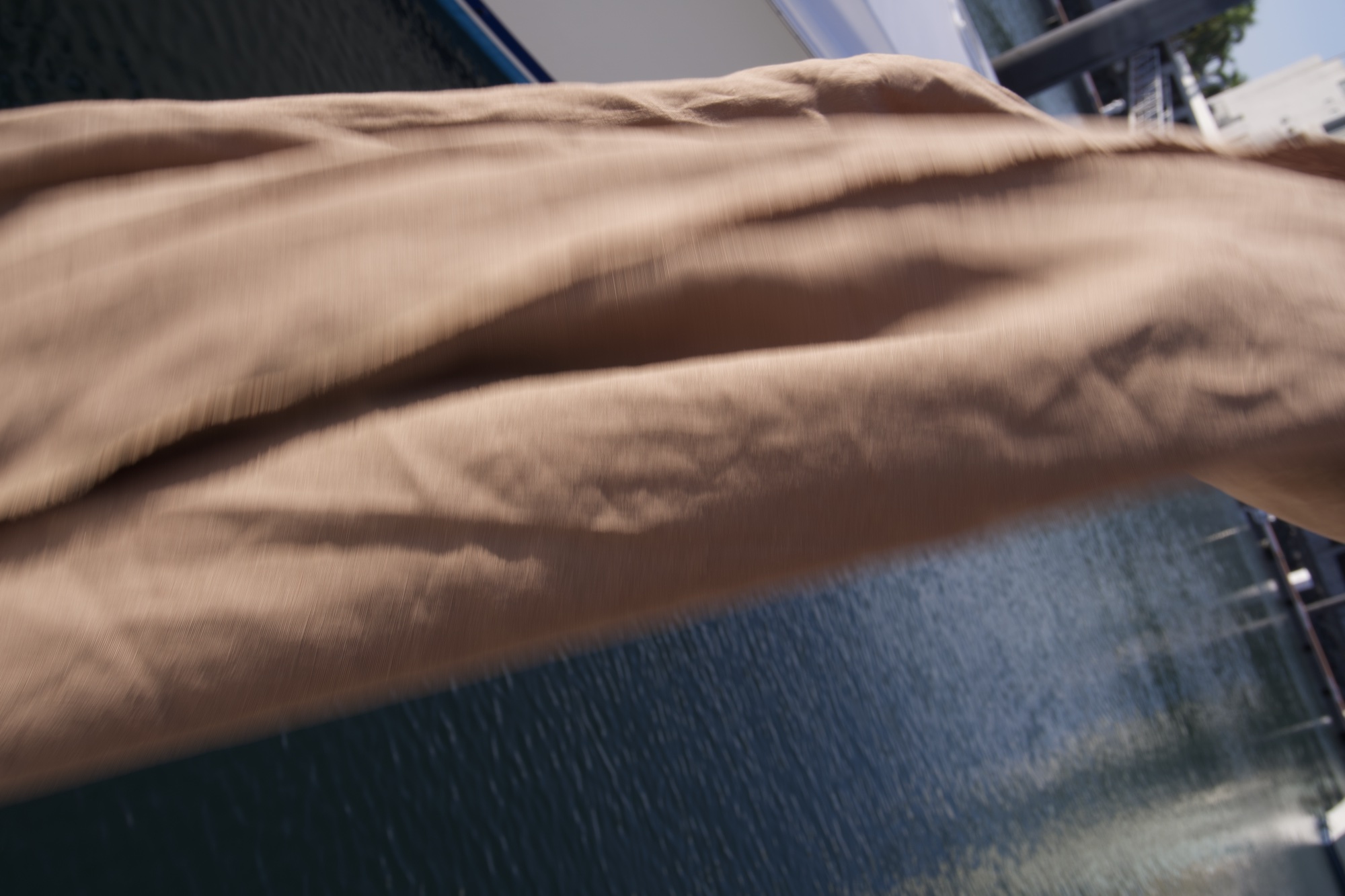 Linen-blend fabric in motion