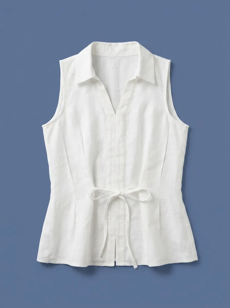 El Lasso, women's linen-blend blouse